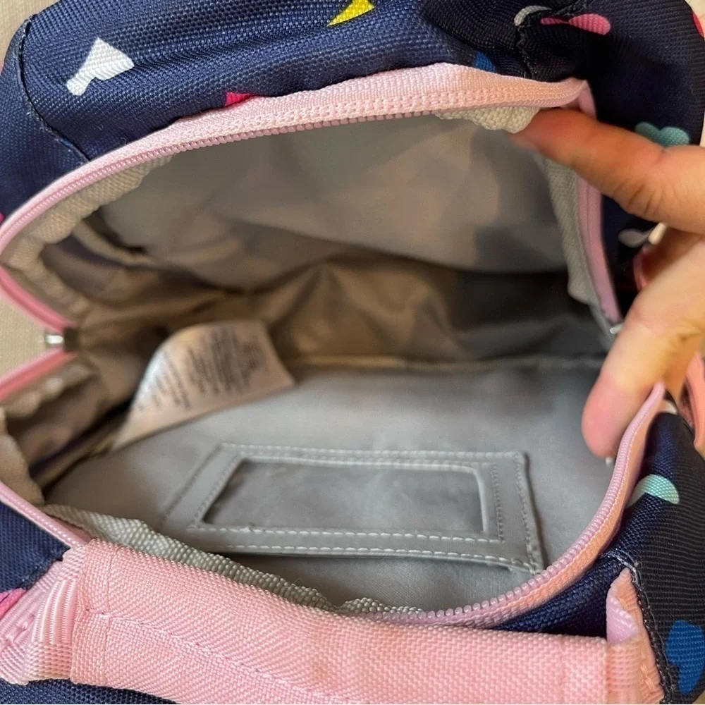 MACKENZIE Navy Pink Multi Heart Mini Backpack